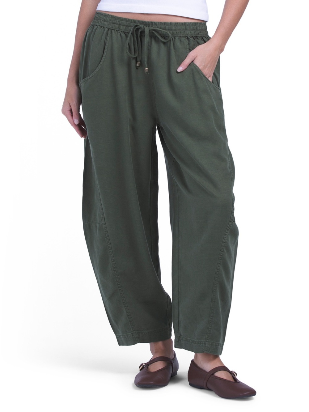 Joie Cotton Blend Barrel Leg Pants Inseam 26”